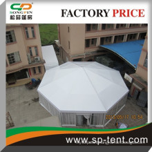 Cheap wholesale decagonal marquee party event tent diagonal 25m tent for 200 people with glass wall